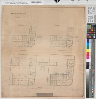 Schwelm (Schwelm) - Posthaus - Grundrisse - 1910 - 1 : 200 - 61 x 56 - Pause - Buddeberg, Postbaurat - Oberpostdirektion Dortmund Nr. 1699