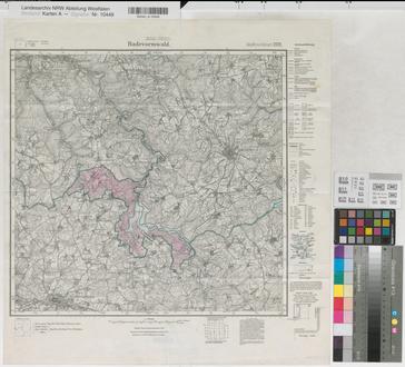 Breckerfeld (Breckerfeld) - Radevormwald (Radevormwald) - Grenzänderung an der Ennepetalsperre - (1921) 1930 - 1 : 25 000 - 46 x 44 - Einzeichnung in Meßtischblatt - Oberlandesgericht Hamm Nr. 747